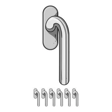 Window handle lever for opening and closing mechanism Illustration