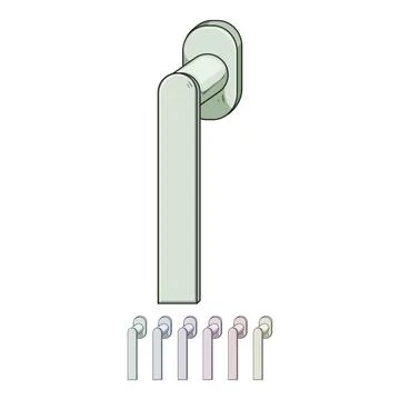 Window handle lever for opening and closing frame Illustration