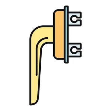 Window handle lever for opening and closing mechanism Illustrazione stock