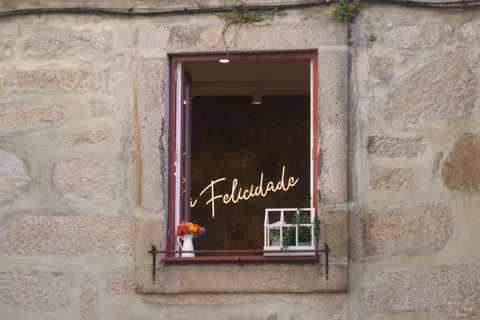 Window of happiness, message of prosperity Stock Photos