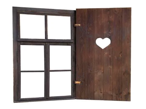 Window with a heart Stock Photos