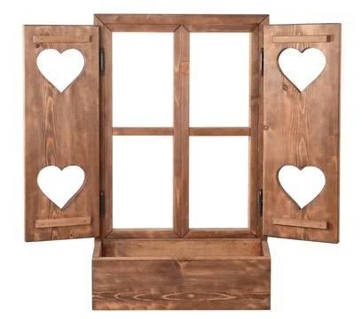 Window with heart Stock Photos