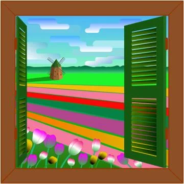 Window to Holland Stock Illustration