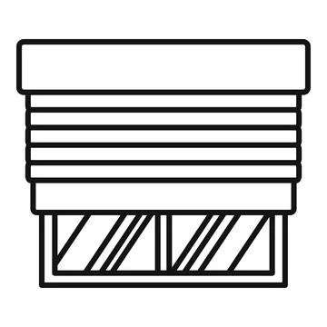 Window with horizontal blinds line art icon Stock Illustration