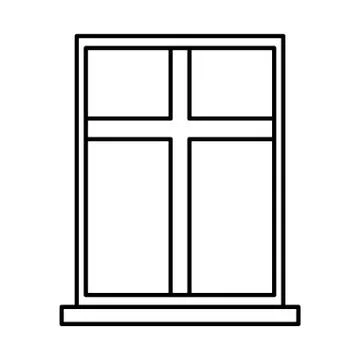 Window house closed isolated icon Stock Illustration