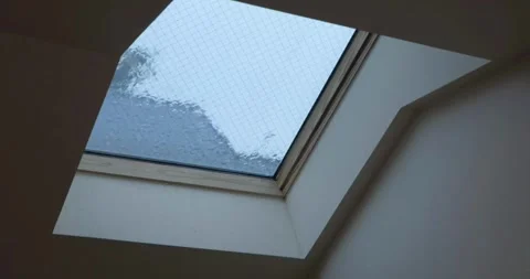 Window house in during storm rain hurricane heavy rainy sunset 動画素材 334646835