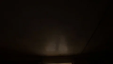 The window of the house. Outside the window, a lot of snow, village houses Stock Footage 87239280