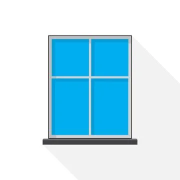 Window icon in flat design. Vector illustration. Stock Illustration