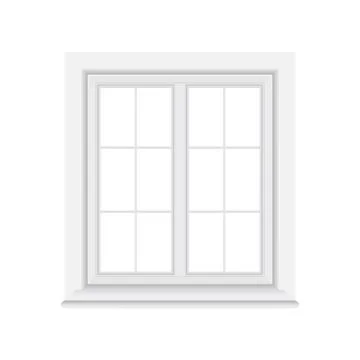 Window icon in flat style. Casement vector illustration on isolated backgroun Stock Illustration