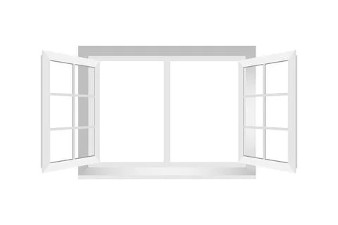 Window icon in flat style. Casement vector illustration on isolated backgroun Ilustración de archivo