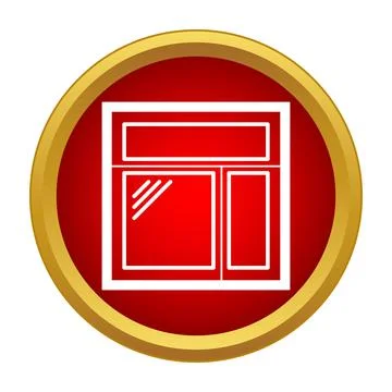 Window icon graphic in red circle frame Stock Illustration