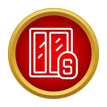 Window icon with letter s for security symbol Illustrazione stock