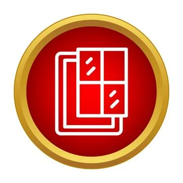 Window icon red circle frame concept Illustrazione stock