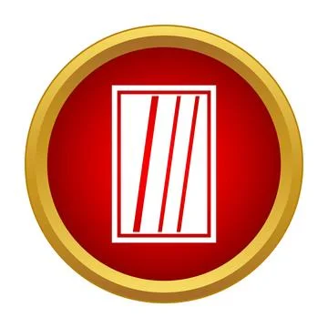 Window icon with reflection on a red and gold button 库存插图