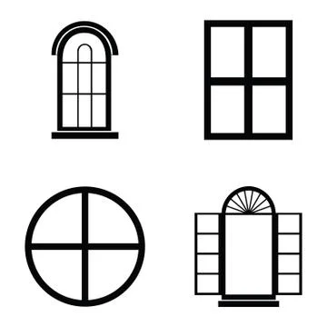 Window icon set Stock Illustration