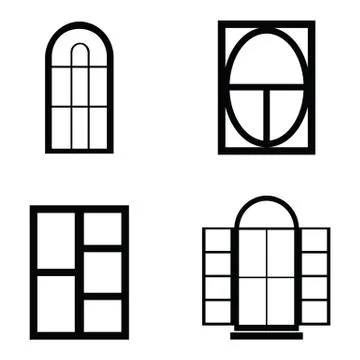Window icon set Stock Illustration