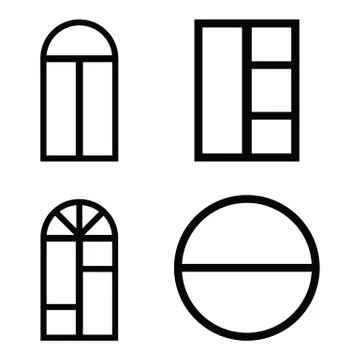 Window icon set Illustrazione stock
