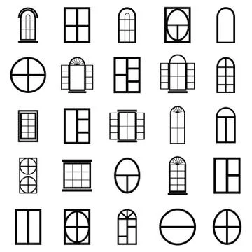 Window icon set Stock Illustration