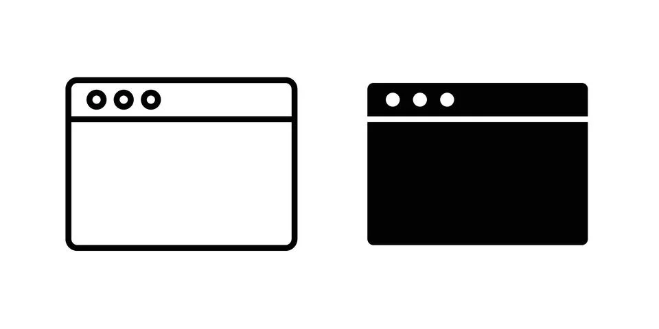 Window icon silhouette vector set. thin line pack Stock Illustration