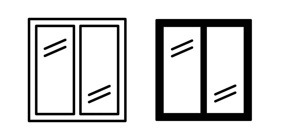 Window icon symbol. Flat and Stroke Vector illustration Stock Illustration