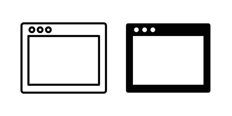 Window icon symbol. Flat and Stroke Vector illustration Stock Illustration