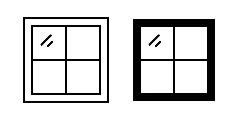Window icon vector, symbol, logo illustrations Stock Illustration
