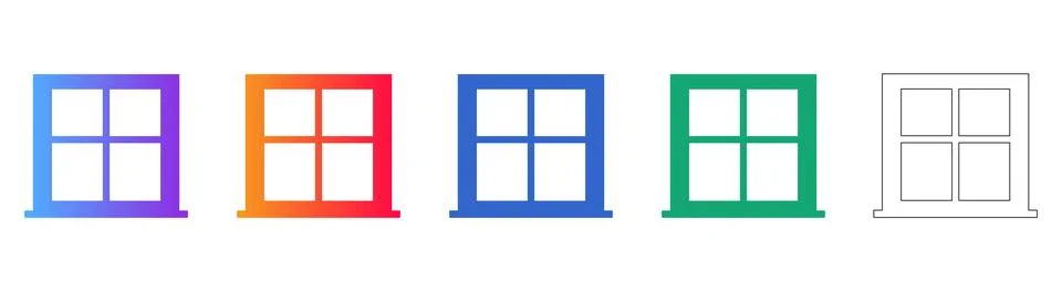Window Icons for Application Interfaces and Web Design イラスト素材