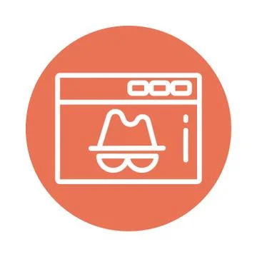 Window with incognito, block and flat style icon イラスト素材