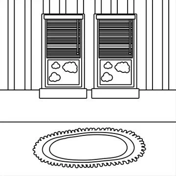 Window inside home vector design Illustrazione stock