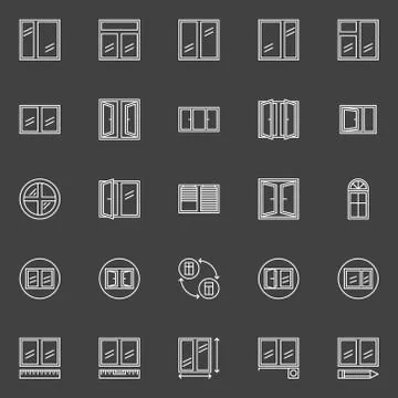 Window installation icons Stock Illustration