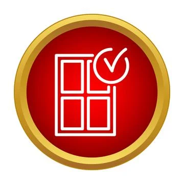 Window installation quality check mark icon Illustrazione stock