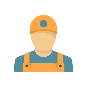 Window installation worker icon flat isolated vector Stock Illustration