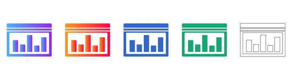 Window Interface Bar Chart Icons 스톡 일러스트