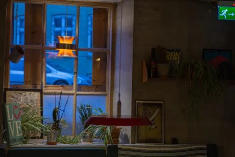 Window from interior house Stock Photos