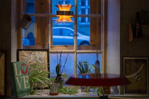 Window from interior house Stock Photos