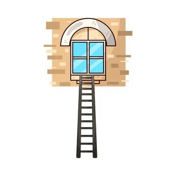 Window ladder illustration Illustrazione stock