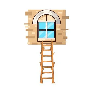 Window ladder illustration Illustrazione stock