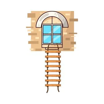 Window ladder illustration Illustrazione stock
