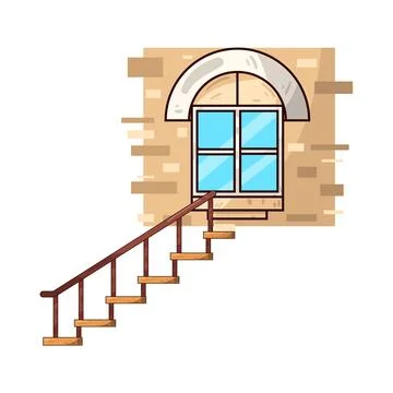 Window ladder illustration Illustrazione stock