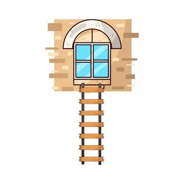 Window ladder illustration Illustrazione stock