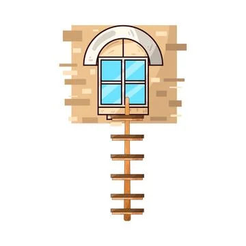 Window ladder illustration Illustrazione stock