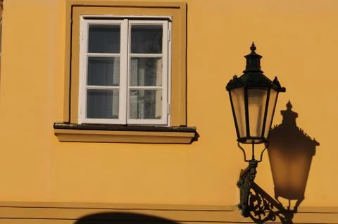 Window with lantern. Stock Photos