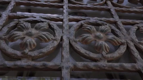 Window lattice woven with ornate patterns Stock Footage 253507096