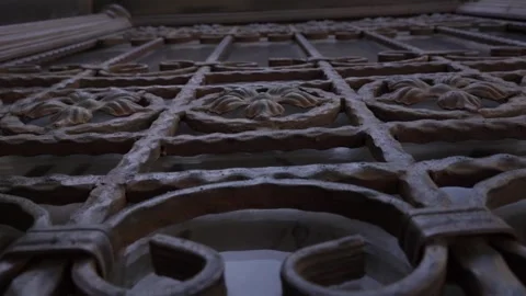 Window lattice woven with ornate patterns Stock Footage 253507103