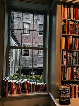 Window in the library Stock Photos