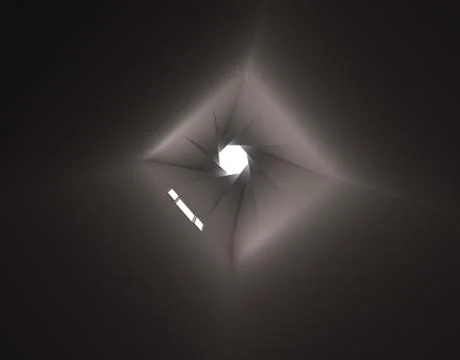 Window light in dark tunnel 3d illustration Illustrazione stock