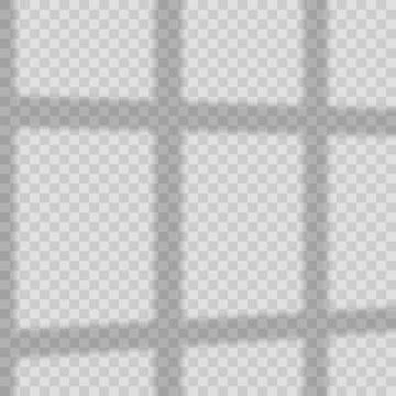 Window light shadow effect on transparent background. Vector Illustrazione stock