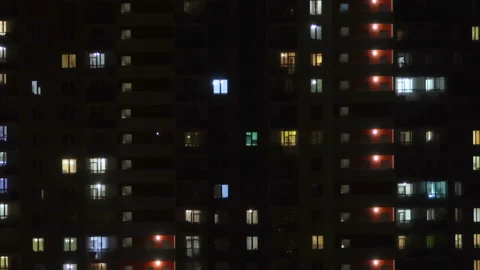 Window lights of a building in time-lapse Video stock 126719557