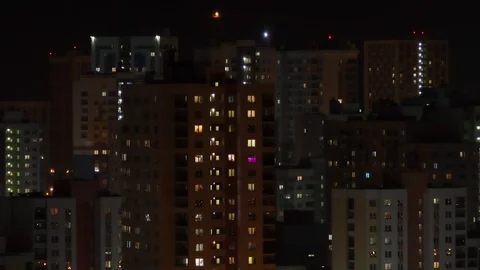 Window lights of buildings in time-lapse Stock Footage 126719647