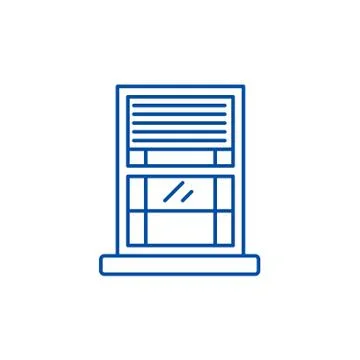 Window line icon concept. Window flat vector symbol, sign, outline illustration Ilustración de archivo